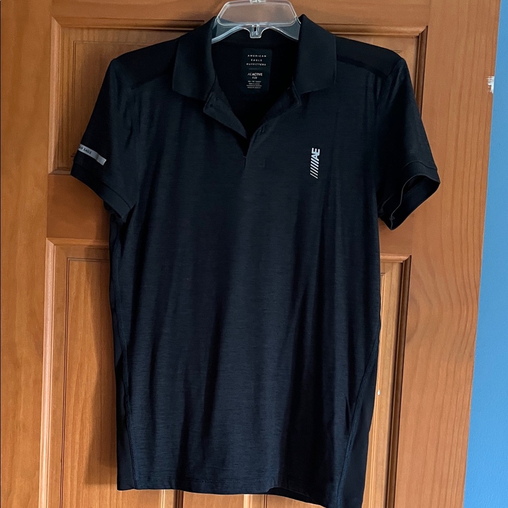 American Eagle Outfitters Black Polo Shirt